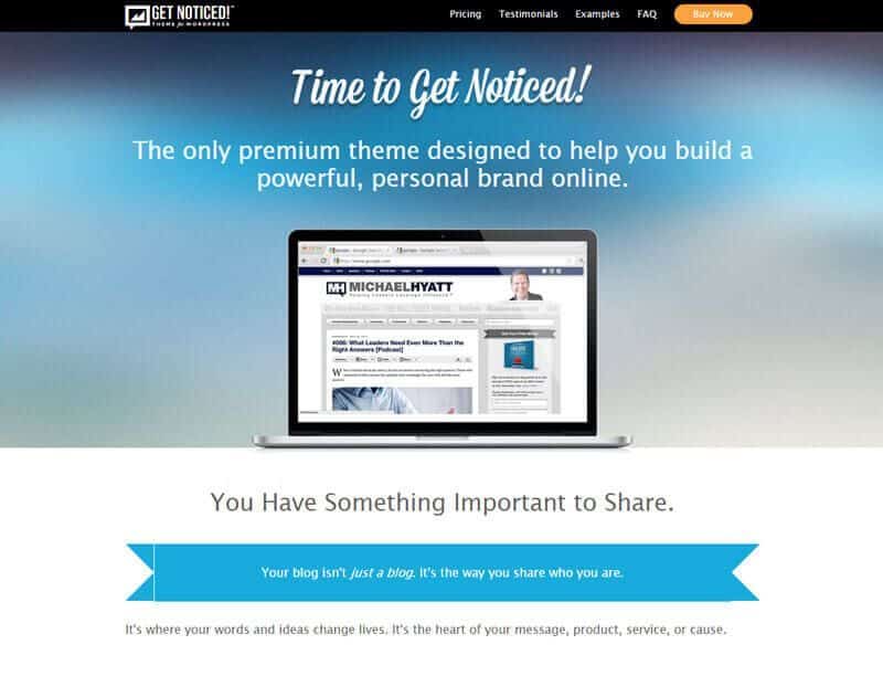 A Review For The WordPress Theme Get Noticed