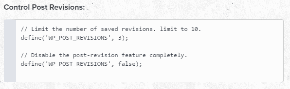 Control Post Revision