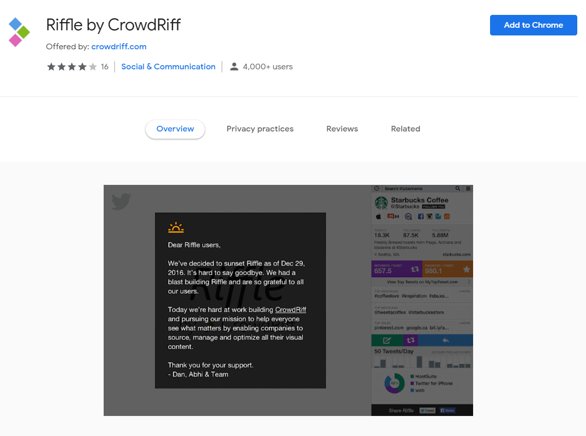 Riffle by CrowdRiff Chrome Extension